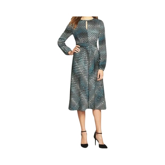 Classiques Entier Dresses & Skirts - CLASSIQUES ENTIER Graphic Silk Keyhole Midi Dress